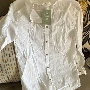 H&M White Casual Button Down Shirt